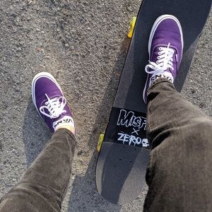 violet indigo slip on vans